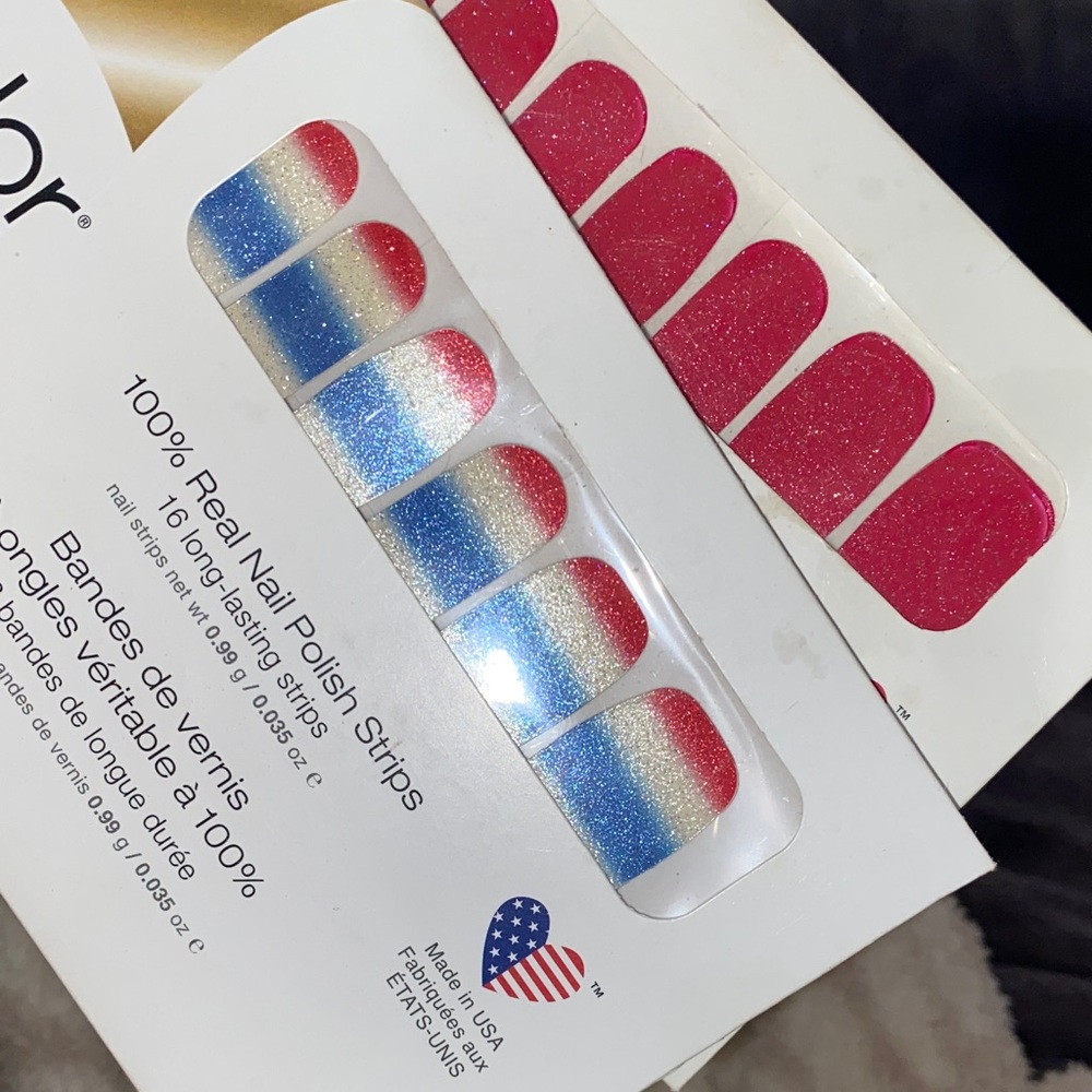 Color Street Nail Polish Strips - Patriotic Bundle Cherry Float, Firecracker Pop